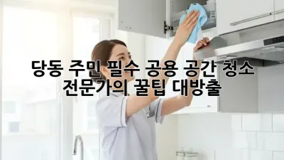 ✨ 당동 주민 필수! 공용 공간 청소 전문가의 꿀팁 대방출 🍯
